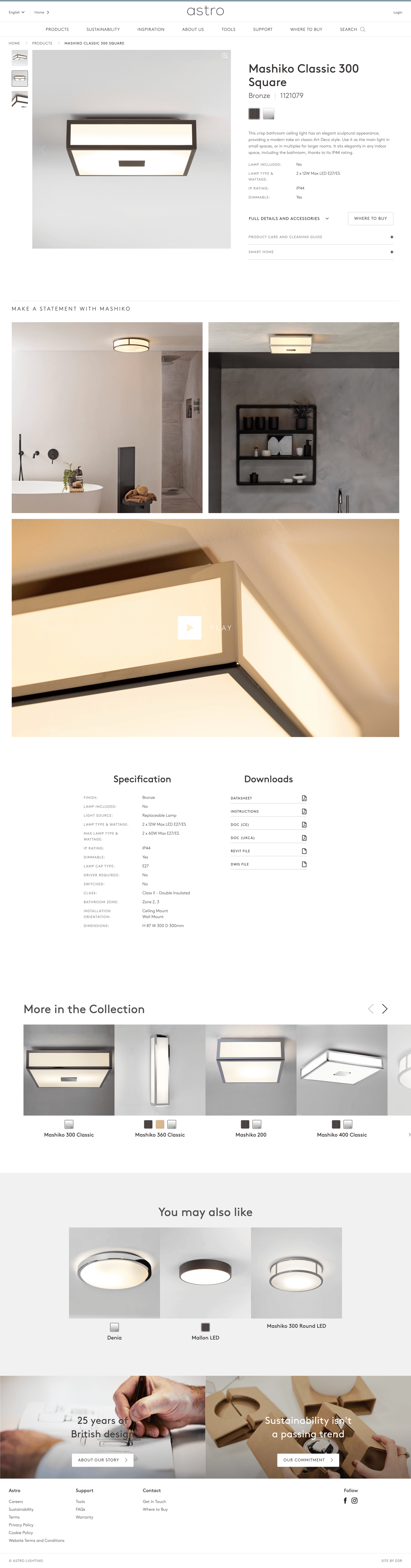 Product detail page